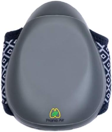 Prana Air N95 Anti Pollution Mask (PM2.5) | 5 Layers HEPA+ Carbon Filter | 3 Fan Speeds (Gray)