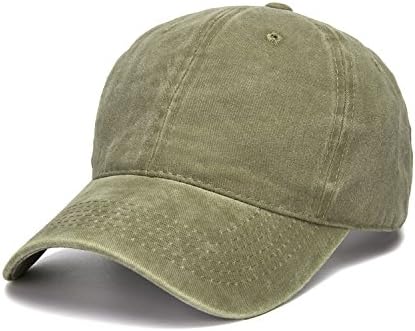 Vintage Washed Dyed Cotton Twill Low Profile Adjustable Baseball Cap (Army Green)
