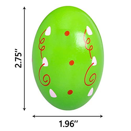 Geefuun 14 Pack Easter Wooden Eggs Shakers Decorations Percussion Musical Maracas Craft for Kids/Toddlers Hunt Game Gifts Basket Stuffers Fillers Decor