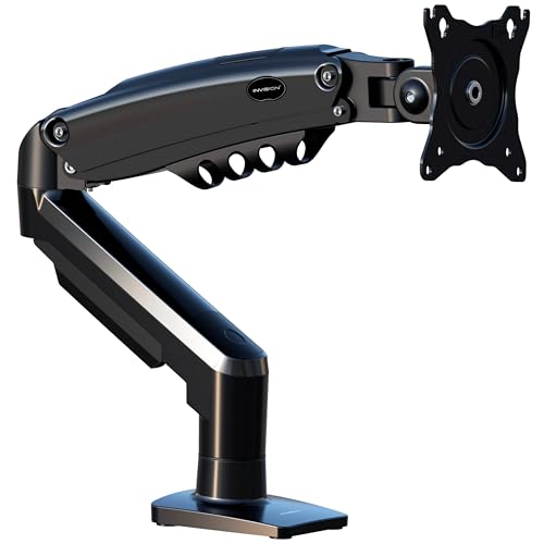 Invision Monitor Mount for 19-32 Inch Screens, VESA 75 & 100 mm Single Arm Stand Desk Clamp, Height Adjustable with Tilt, Swivel, Rotation, Increased Load Capacity of 2-9 kg (MX200)