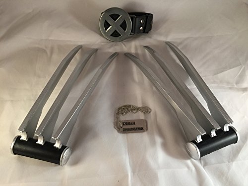 WOLVERINE X-MEN Foam Larp Claws Pair 2 Piece / Belt / Dog Tag/ Costume Cosplay NEW!