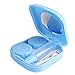 Ownsig Cute Pocket Mini Contact Lens Case Travel Kit Easy Carry Mirror Container Holder Light Blue