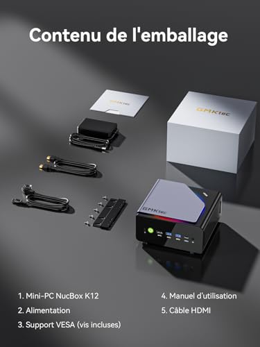 GMKtec K12 Ryzen 7 Mini Gaming PC Oculink AMD R7 H 255 (Upgraded Version 8745HS) 32GB DDR5 RAM 1TB SSD, Radeon 780M Graphics Mini Computer, Storage Expansion 3X M.2 2280, Dual NIC 2.5G, H