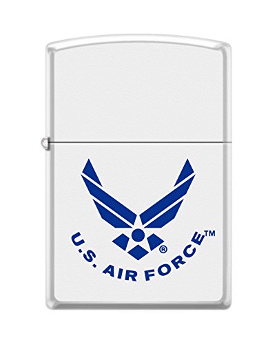 Zippo US Air Force Blue Emblem Pocket Lighter, White Matte