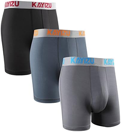 KAYIZU Men's Underwear Comfort Soft Stretch Compression Boxer Brief (Pack of 3)