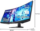 Dell S3422DWG 34 Inch Curved Gaming Monitor 144Hz WQHD 3440x1440 Black view 14