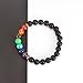 SROMAY 7 Chakra Lava Stone Diffuser Bracelet Crystal Reiki Healing Balancing Natural Gemstone Round Beads