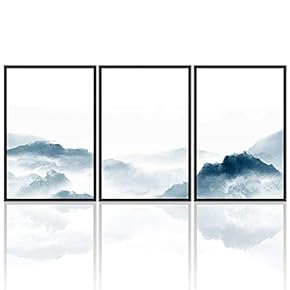 signwin 3 Piece Framed Canvas Wall Art Mountain...