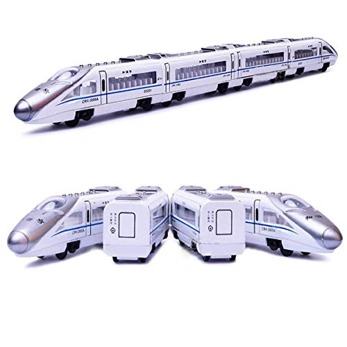 MinYn Train Model Toy Die-cast High Speed Train Metal Subway Railway Model Toy Magnetic Pullback Passenger Train Set Gift Kids & Toddlers (Bullet Train)
