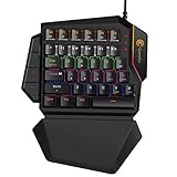 GameSir GK100 One Handed Gaming Keyboard Mechanical Mini Game Key Pad USB Wire - PC (Black)