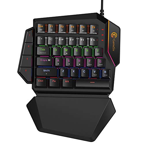 GameSir GK100 One Handed Gaming Keyboard Mechanical Mini Game Key Pad USB Wire - PC (Black)