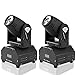 MFL. 10W RGBW LED Moving Head Light, 2-Pack, Auto/DMX/Sound Activated, Compact Aerial Effect, Fast Pans and Tilts, Suitable for KTV/Bar/Disco/Weddings/Family Parties