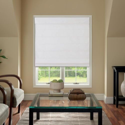 Cordless Fabric Roman Shade White 23x64