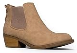 Soda Women's Chelsea Faux Leather Elastic Side Panel Ankle Boots Dress