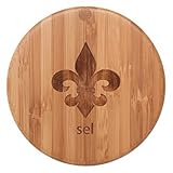 Totally Bamboo Eco-Friendly Salt Box, Fleur-de-Lis with 