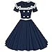 Maggie Tang 50 60s Rockabilly Vintage Gossip Girl Swing Gown Dress Navyblue S