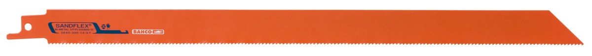 Bahco 3840-150-8/12-ST-10P 8/12 TPI "Sand Flex" ST Bi-Metal Reciprocating Blade, 0 V, Orange, 150 mm, Set of 10 Piece