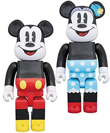 KINKIROBOT 1000% BEARBRICK Mickey Mouse, Minnie Mouse Set - 28 inches & 70 cm