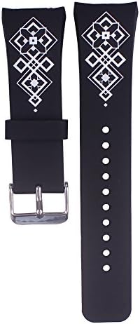 ZHUOZZ Gear S2 Watch Band, Soft Silicone Replacement Sport Band for Samsung Gear S2 Smart Watch(Black Style 2)