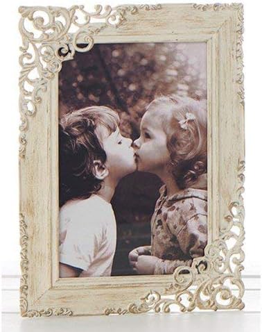 Shudehill Gifts Antique Cream Lace 7 x 5 Photo Frame ~ Vintage Style Cream Photograph Frame