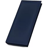 123 Cheap Checks Blue Basic Genuine Leather Checkbook Cover For Men & Women