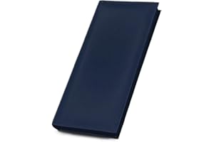 123 Cheap Checks Blue Basic Genuine Leather Checkbook Cover For Men & Women