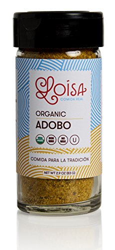 Loisa Adobo Organic Seasoning (2 Pack), USDA Organic, Non-GMO, No-MSG, No Preservatives, No Artificial Colors, No Artificial Flavors, Vegan, 2.9oz