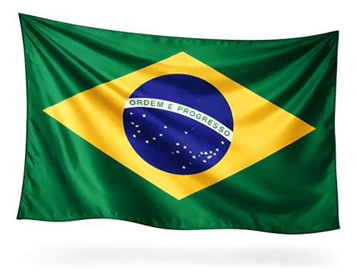 Bandeira do Brasil 90x150cm em Poliéster – Eventos, Decoração, Copa Do Mundo, Com Costura Para Mastro, Dupla Face Premium