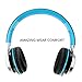 BienSound HW50 Stereo Folding Headsets Strong Low Bass Headphones with Microphone for iPhone, All Android Smartphones, PC, Laptop, Mp3/mp4, Tablet MacBook Earphones (Black/Blue)