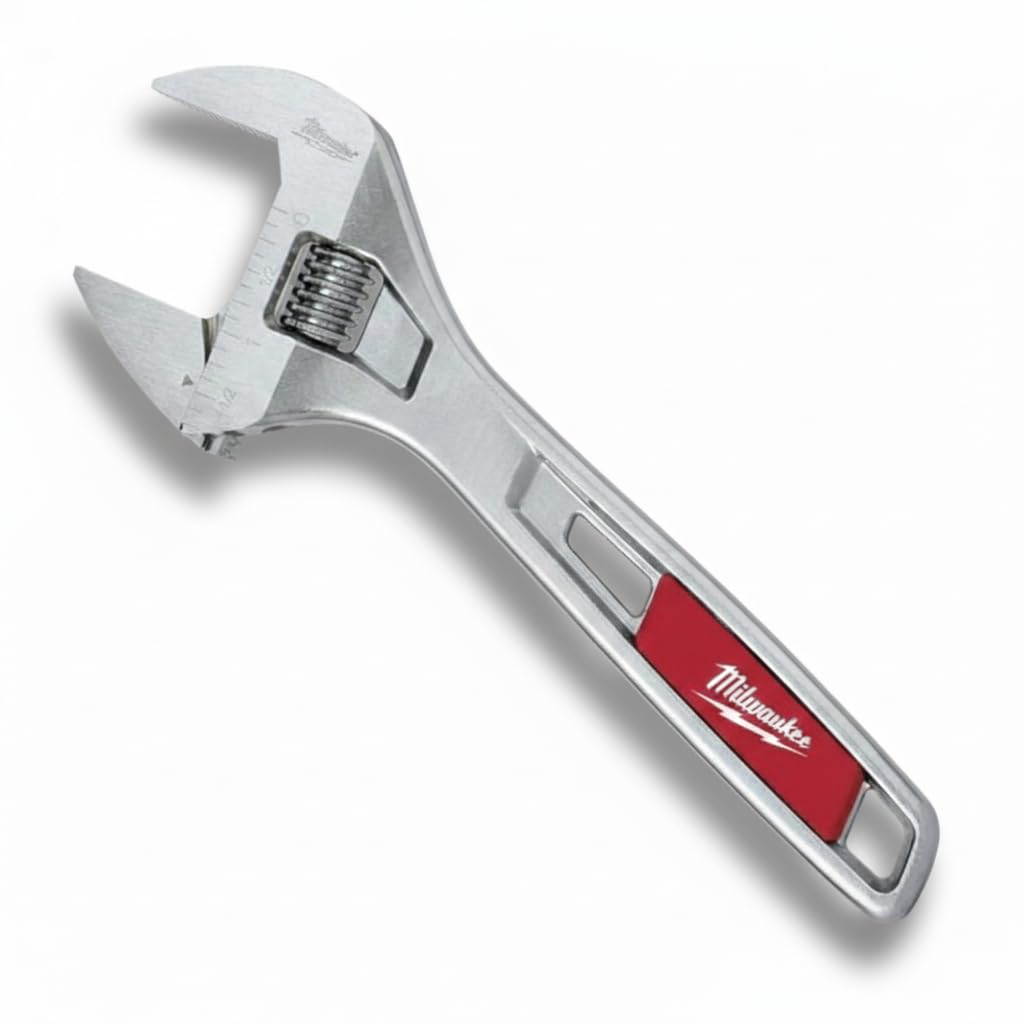 Milwaukee 48227508 8" Wide Jaw Adjustable Wrench - Silver