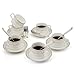 Porcelain Tea Cup and Saucer Set Coffee Cup with Saucer and Spoon 18 pc, Set of 6 (Floral)