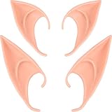 BBTO 2 Pairs Halloween Latex Elf Ears Cosplay Masks Fairy Goblin Ears, Light Color