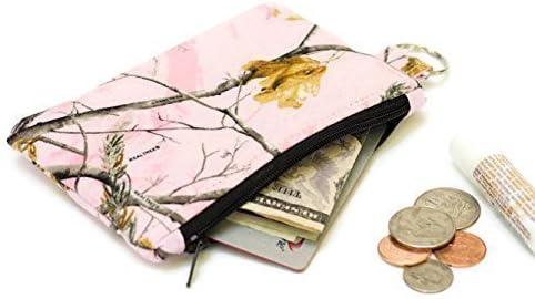 Pink Camo Keychain Wallet Coin Purse - Small Keychain Pouch