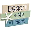 Beach House Decor by Tumber Home, Beach + Me = Happy Coastal Wall Decoration. Real Wood Summer Home Decor Sign for… 41rKlSRbhyL. SS100