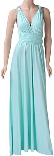 Seventhprincess Wemon's Long Maxi Convertible Infinity Wrap Dresses for Bridesmaid Wedding Dress (Normal Size, Mint)