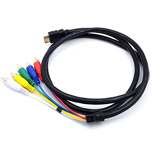 ANRANK HR10815AK 5FT/1.5M HDMI Male to 5RCA RGB Audio Video AV Component Adapter Converter Cable Cord