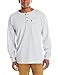 Key Apparel Men's Heavyweight 3-Button Long Sleeve Henley Pocket T-Shirt, Heather Grey, Large
