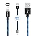 Lightning Cable, 3Pack 10FT Nylon Braided Extra Long Tangle-Free Cord Lightning Cable Certified to USB iPhone Charger for iPhone 7/7 Plus/6S/6 Plus, SE/5S/5, iPad, iPod Nano 7-[Blue+Black]