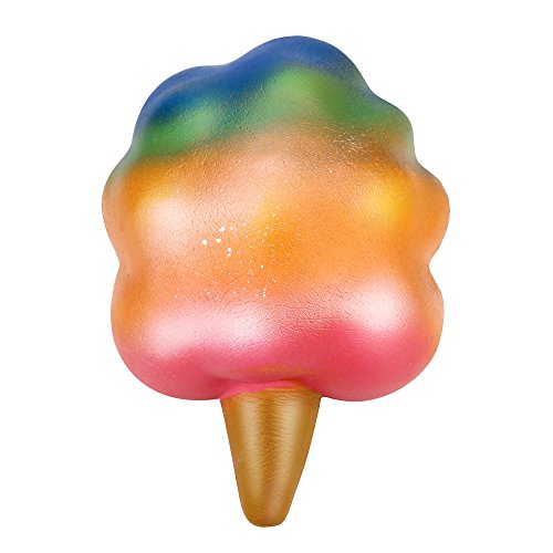 Squishies Jumbo,ZOMUSAR Cute Ice Cream Spun Sugar Scented Squishy Charm Slow Rising Stress Reliever Toy (B)