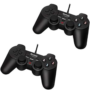 Quantum QHM7468 USB Gamepad with Dual Vibration (Black, Pack of 2)
