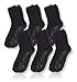Pembrook Non Skid/Slip Socks – (6-Pack – Black) – Hospital - Fuzzy Slipper Socks – Great for adults, men, women. Designed for medical hospital patients but great for everyone
