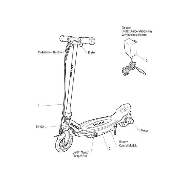 Razor Power Core E90 Electric Scooter Hub Motor, Up to 10 mph and 80