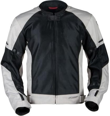 Pilot Motosport Men's Slate Air Mesh Motorcycle Jacket (Silver, XX-Large)