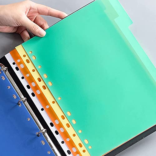 MAKINGTEC A4 Index Paper, 1 to 10 Tab Dividers, Extra Wide File Dividers, Dividers for 2/3/4 Ring Binders, Multi-Coloured 11 Holes Inserts 1-10 Classification Index Paper for Office Home School 3 Pack