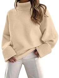 LILLUSORY Women's Turtleneck Long Sleeve Oversized