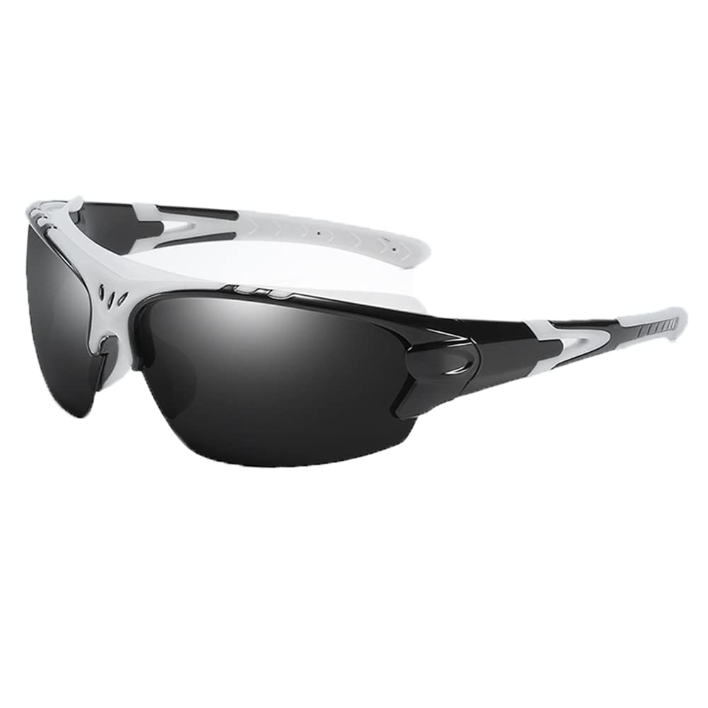BSLVWG Polarised Sports Sunglasses for Men Women Driving Sunglasses Cycling Running Baseball Fishing Goggles Superlight Frame (Black)