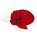 Lawliet Womens Socialite Flower Black Pearl Wool Felt Fascinator Pillbox Tilt Hat A044