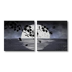 Canvas Wall Art Abstract Beautiful Flowers Plum Blossoms Painting Artwork for Home Prints Framed - 12"x12" x 2 Panels