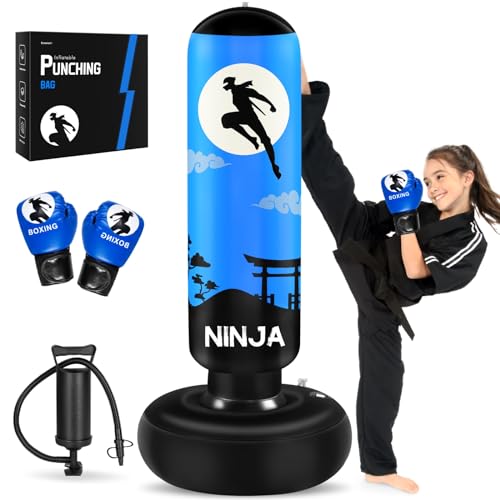 Esnowlee 66" Ninja Inflatable Punching Bag