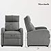FDW Recliner Sofa Massage Chair Home Theater Seating with Lumbar Support and Padded Backrest for Living Room and Bedroom (Textile, Grey)